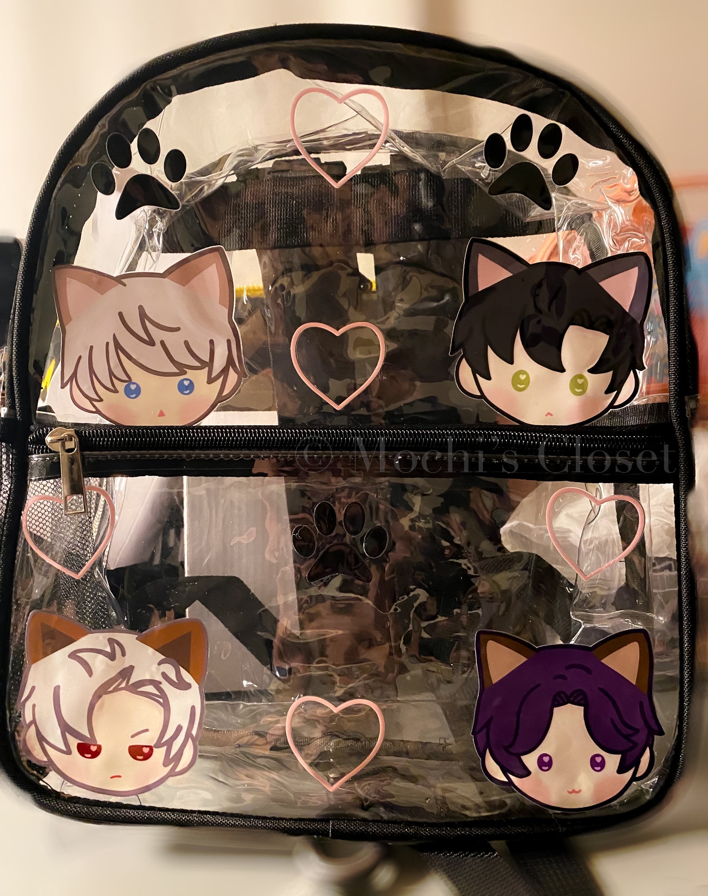 LADS Kitty LIs Themed Transparent Backpack