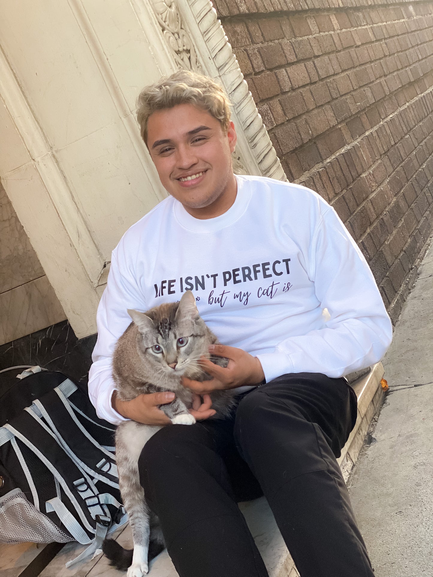 "Life Isn't Perfect but My Cat Is" Sweatshirt